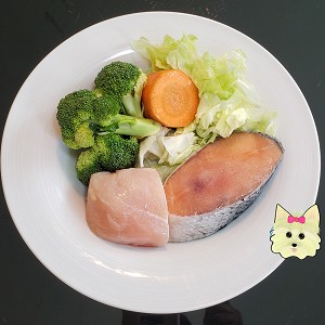 三文魚雞肉紅蘿蔔萵苣西蘭花  寵物伯伯 寵物食品 狗狗菜單 - 靚美健